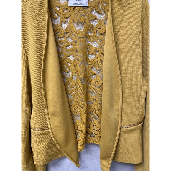 C’est Toi Yellow Lace Back Blazer Size 2XL Fits Like 1xL - Picture 3 of 7